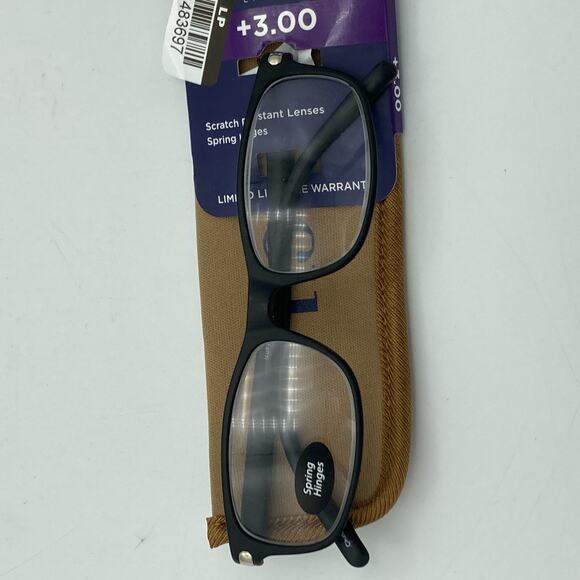 ICU Eyewear Henderson Black Reading Glasses Readers with Case +3.00 - Picture 11 of 14
